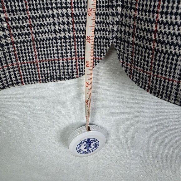 Talbots Aberdeen Blazer Jacket Womens 14 Houndstooth Plaid Knit Cotton Blend - Picture 6 of 6